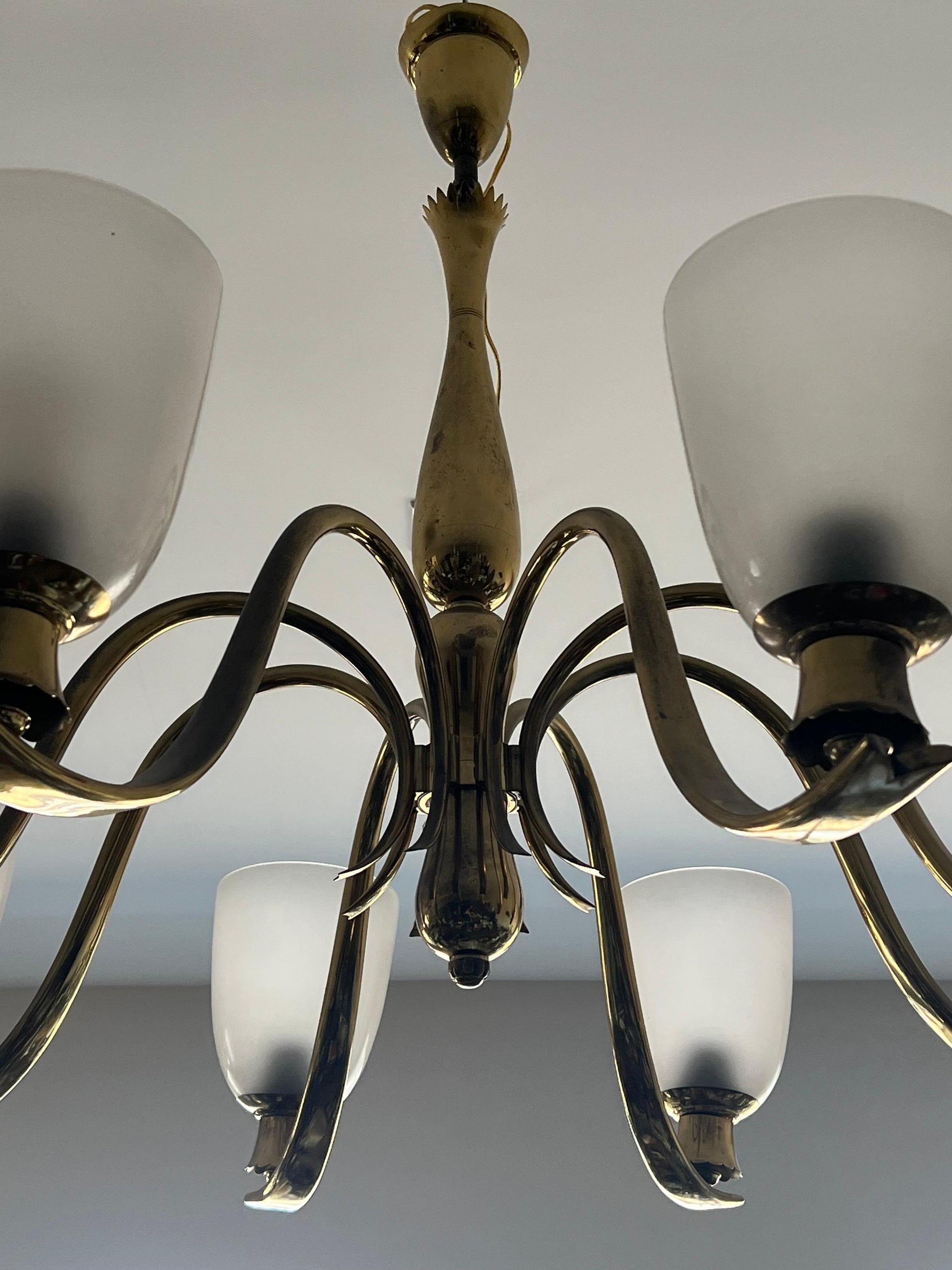 Frisman Vintage An Important And Rare Chandelier By Osvaldo Borsani ca' 1940's Brass
