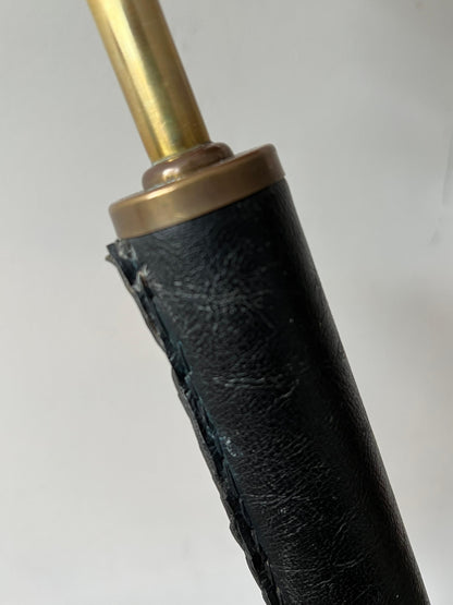 Frisman Vintage Vintage Hermes Style Table Lamp Brass Parchment Shade 1950's