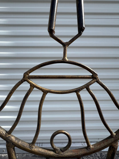 Frisman Vintage Vintage Man and Woman Pop Art Chairs Heavy Iron Bronze Finish 1980's Whimsical