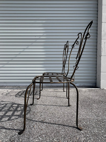 Frisman Vintage Vintage Man and Woman Pop Art Chairs Heavy Iron Bronze Finish 1980's Whimsical