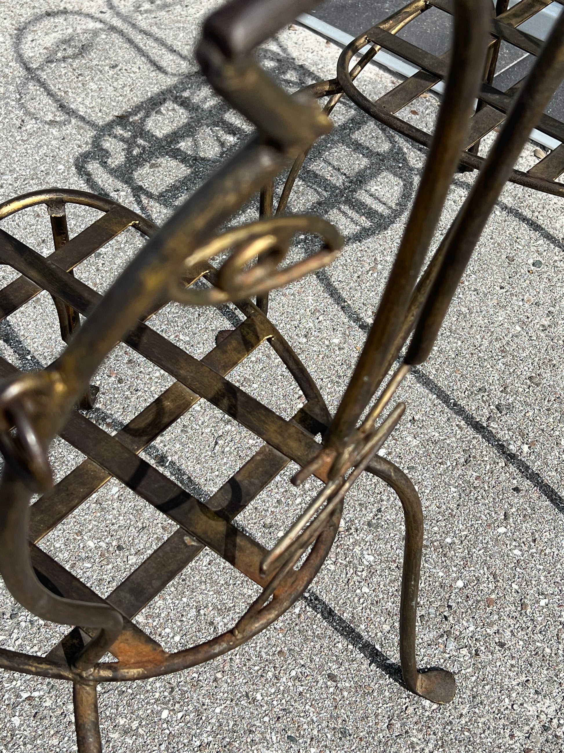 Frisman Vintage Vintage Man and Woman Pop Art Chairs Heavy Iron Bronze Finish 1980's Whimsical