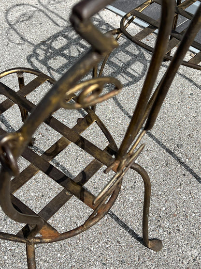 Frisman Vintage Vintage Man and Woman Pop Art Chairs Heavy Iron Bronze Finish 1980's Whimsical