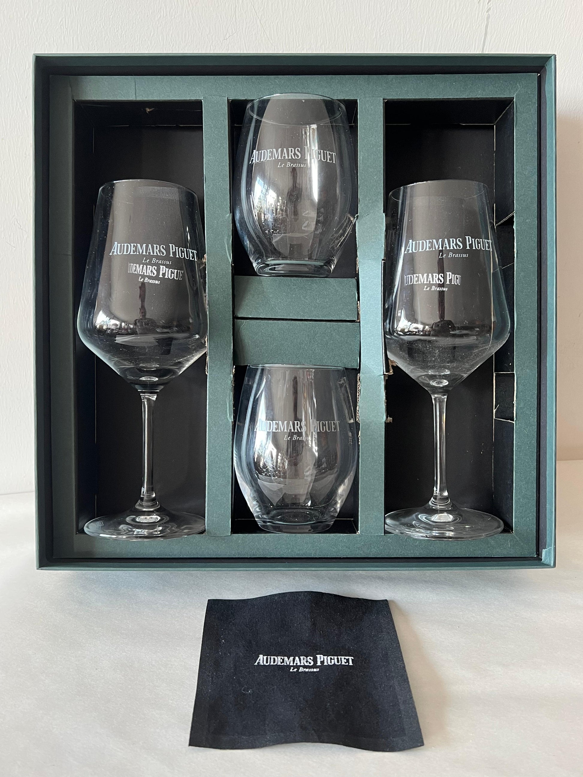 Frisman Vintage Audemars Piguet Unused Crystal Wine Glasses VIP Promotional