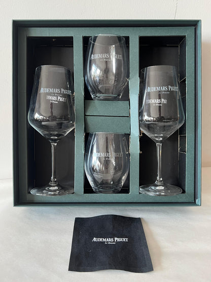 Frisman Vintage Audemars Piguet Unused Crystal Wine Glasses VIP Promotional