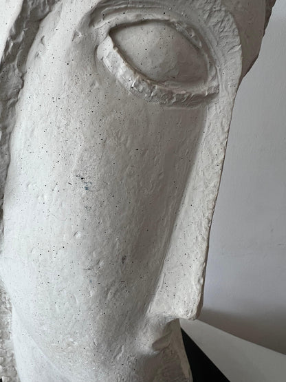 Frisman Vintage 80's Modigliani insp David Fisher Woman Head Bust Tete Sculpture Austin Prods