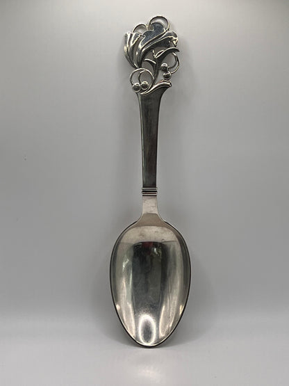 Frisman Vintage A Large Serving Spoon by Carl M. Cohr Horsens Solvvarefabrik Sterling Silver