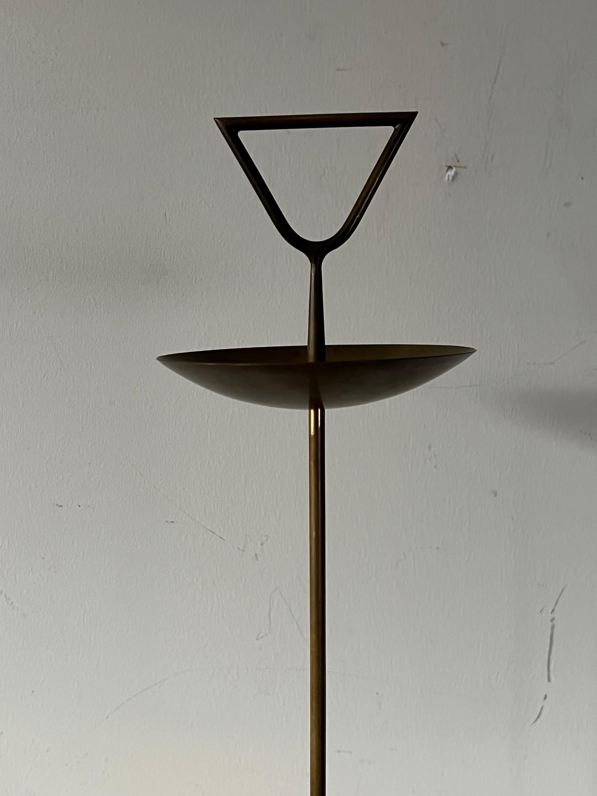Frisman Vintage An Elegant Italian Cigarette Table ca' 1950's Brass And Marble