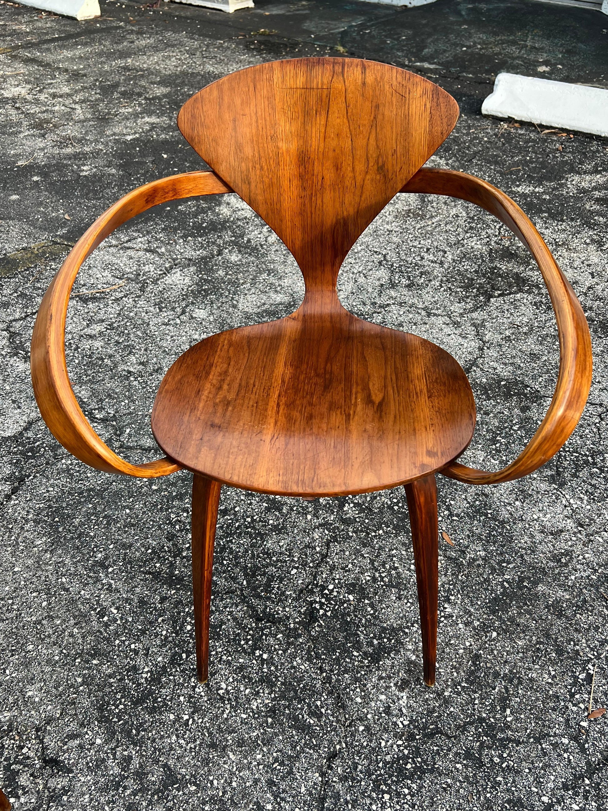 Frisman Vintage A Vintage Norman Cherner Plycraft Arm Chair  And Three Side Chairs ca' 1950's