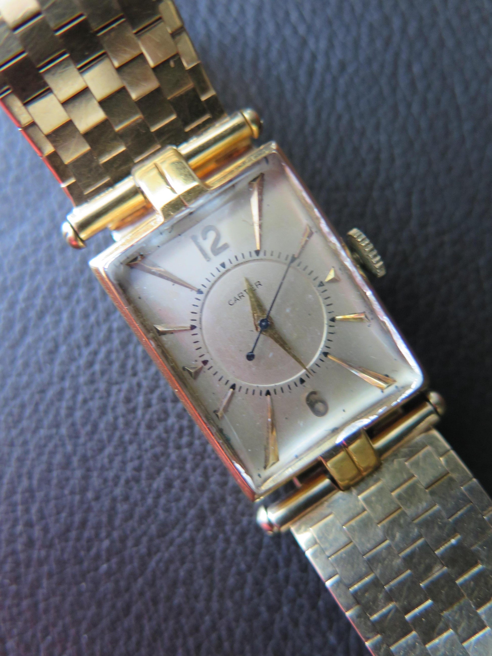 Frisman Vintage Cartier Tank ca' 1940's With Gold Bracelet