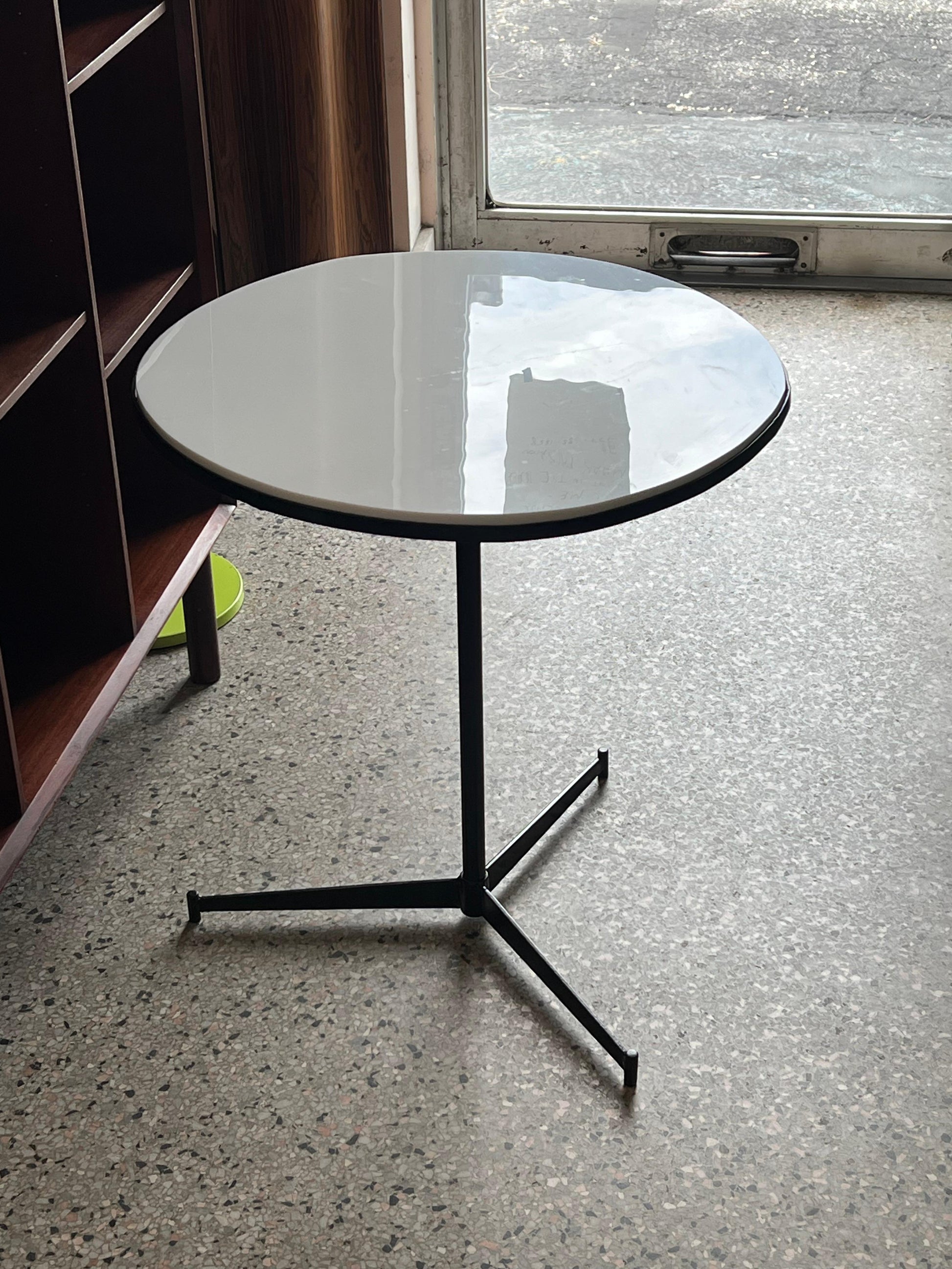 Frisman Vintage A Classic Paul McCobb Side Table Wrought Iron And Vitrolite ca' 1950's