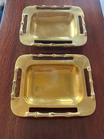 Frisman Vintage A Pair Of Unusual Brass Ashtrays Or Bonbonnieres ca' 1970's