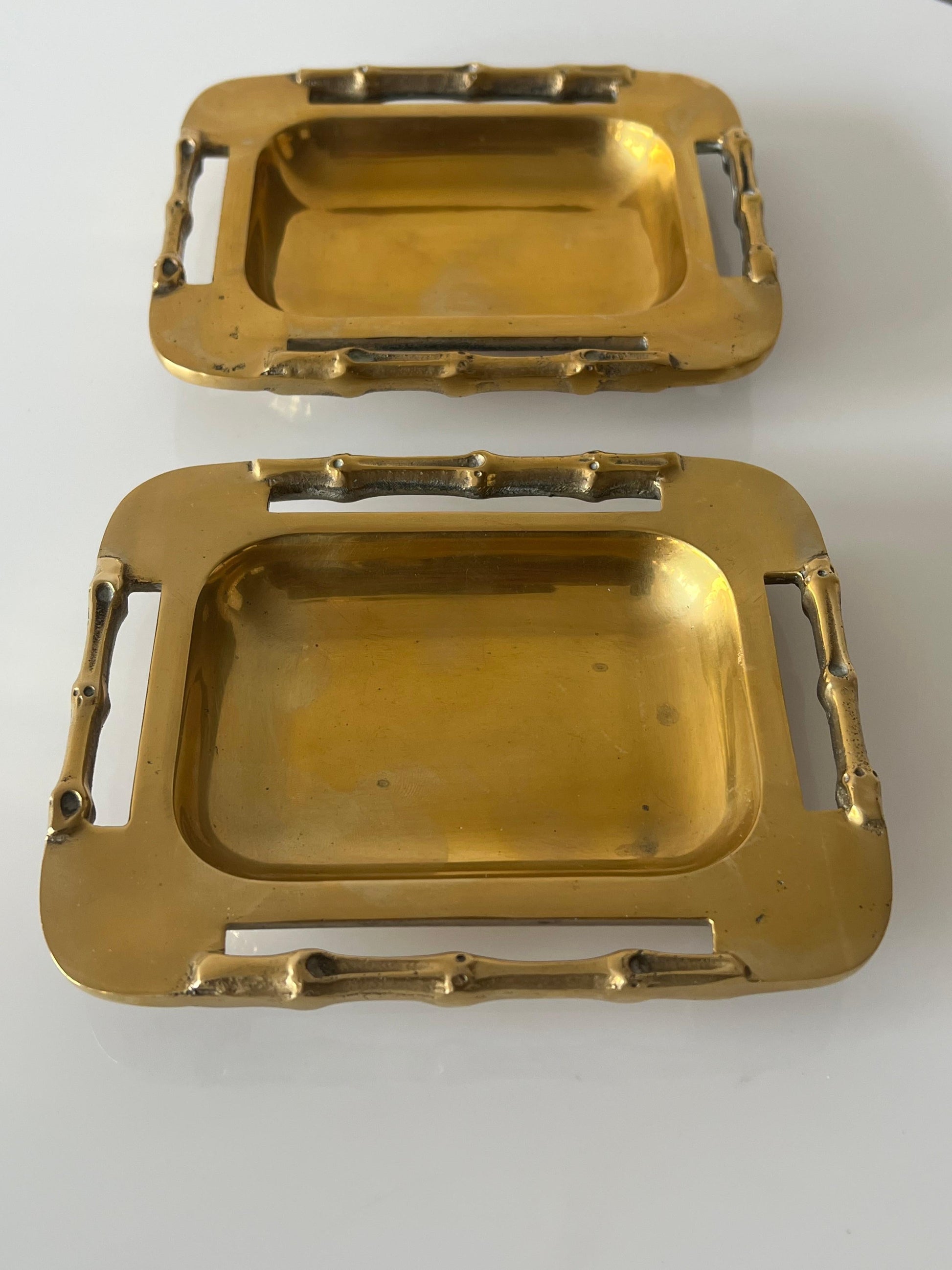 Frisman Vintage A Pair Of Unusual Brass Ashtrays Or Bonbonnieres ca' 1970's