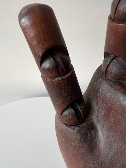 Frisman Vintage Vintage Articulating Wood Hand Sculpture Ca' 1950's