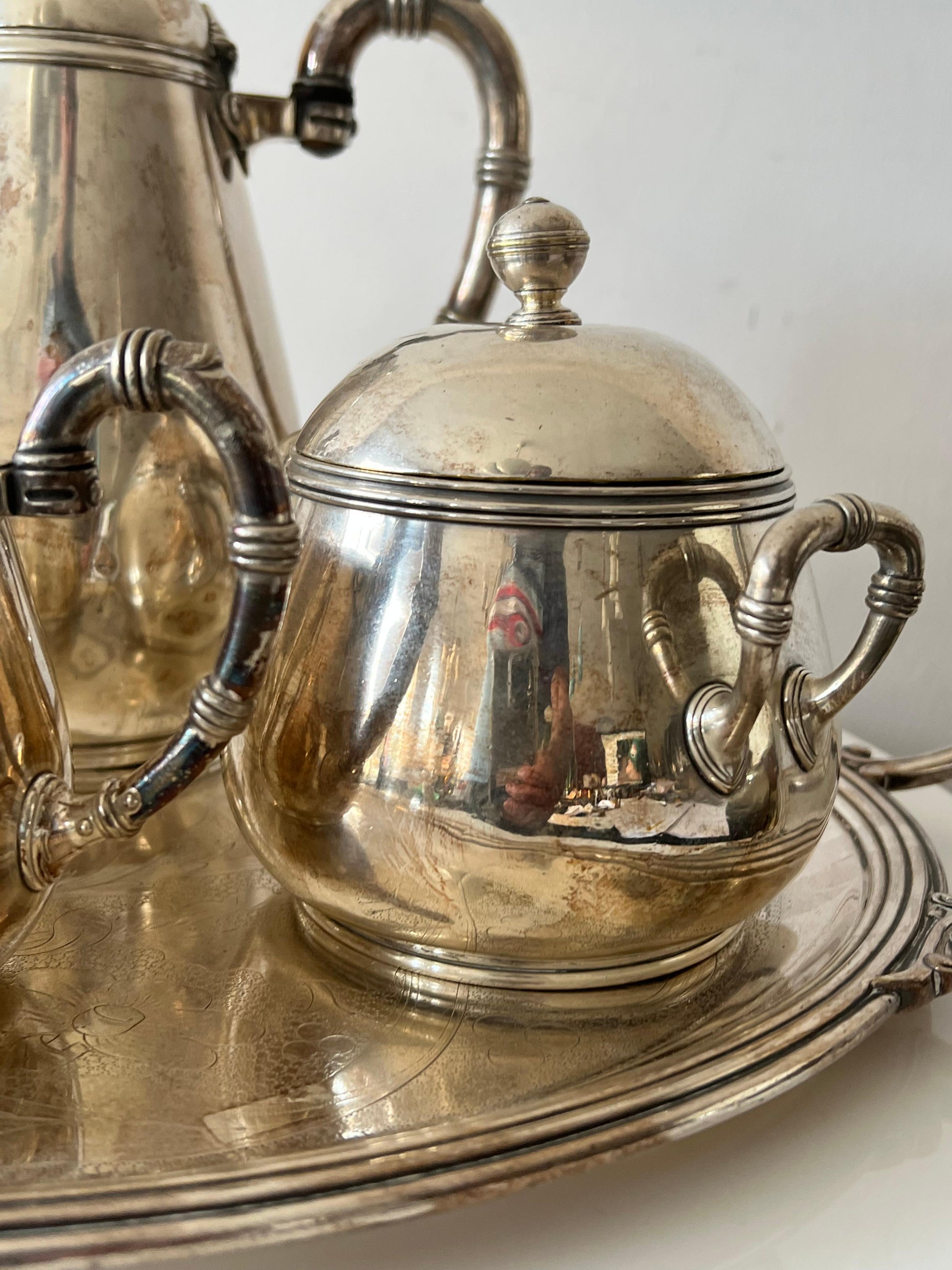 Frisman Vintage Christofle Coffee Tea Set Bamboo Style Art Nouveaux ca' 1890