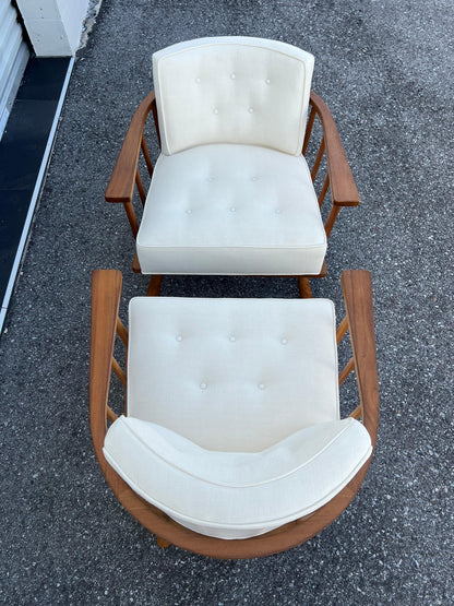 Frisman Vintage Unusual T.H.Robsjohn-Gibbings Armchairs Widdicomb ca' 1950's