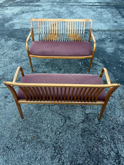 Frisman Vintage A Pair Of Custom Maple Benches By Paoli ca' 1980's