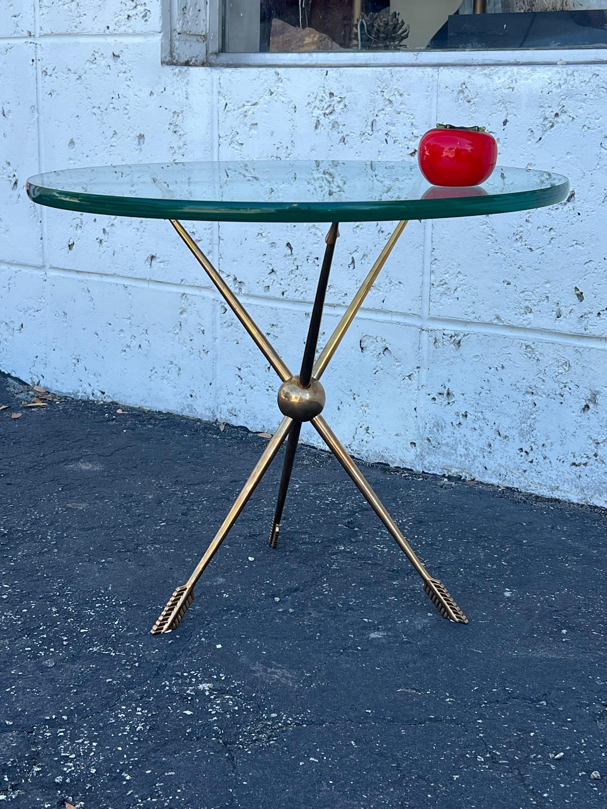 Frisman Vintage Italian Solid Brass Arrow Gueridon ca' 1940's