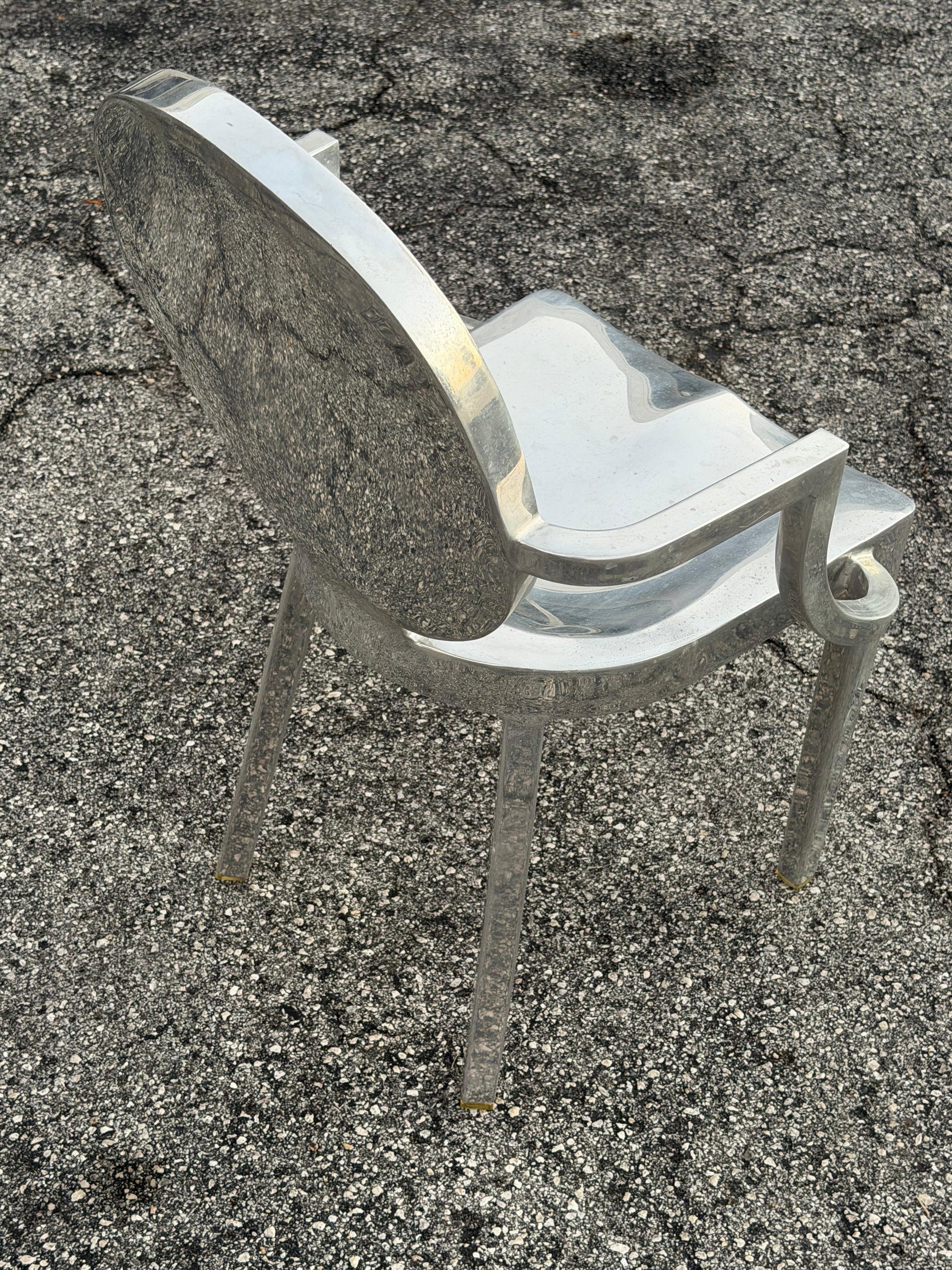 Frisman Vintage Emeco Arm Chair Polished Aluminum Philippe Starck