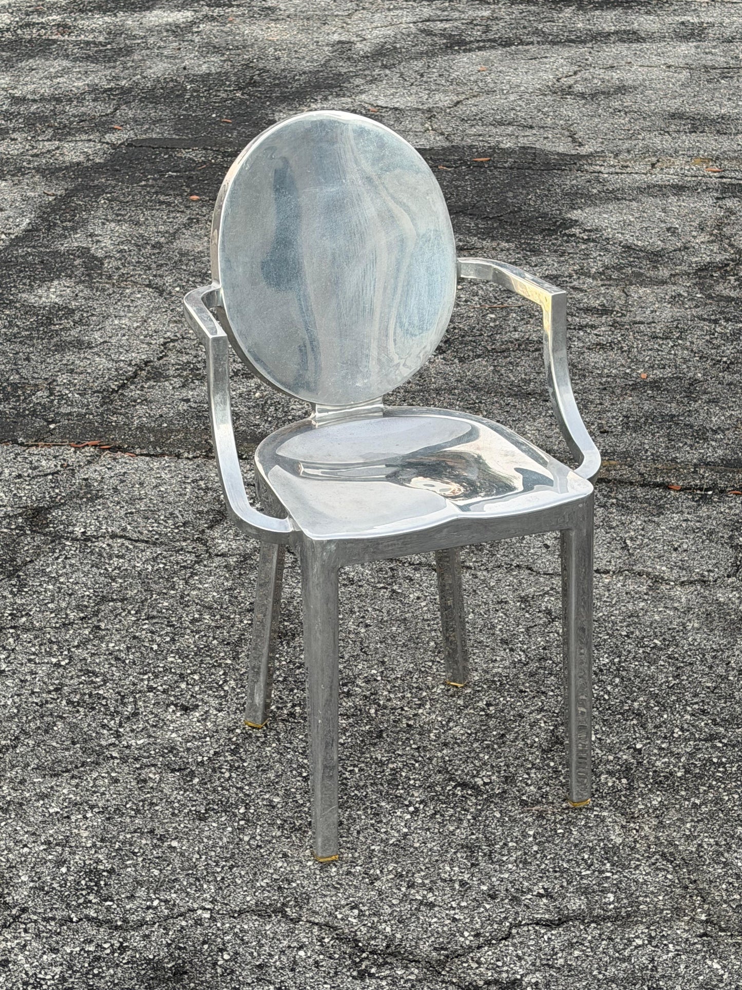 Frisman Vintage Emeco Arm Chair Polished Aluminum Philippe Starck