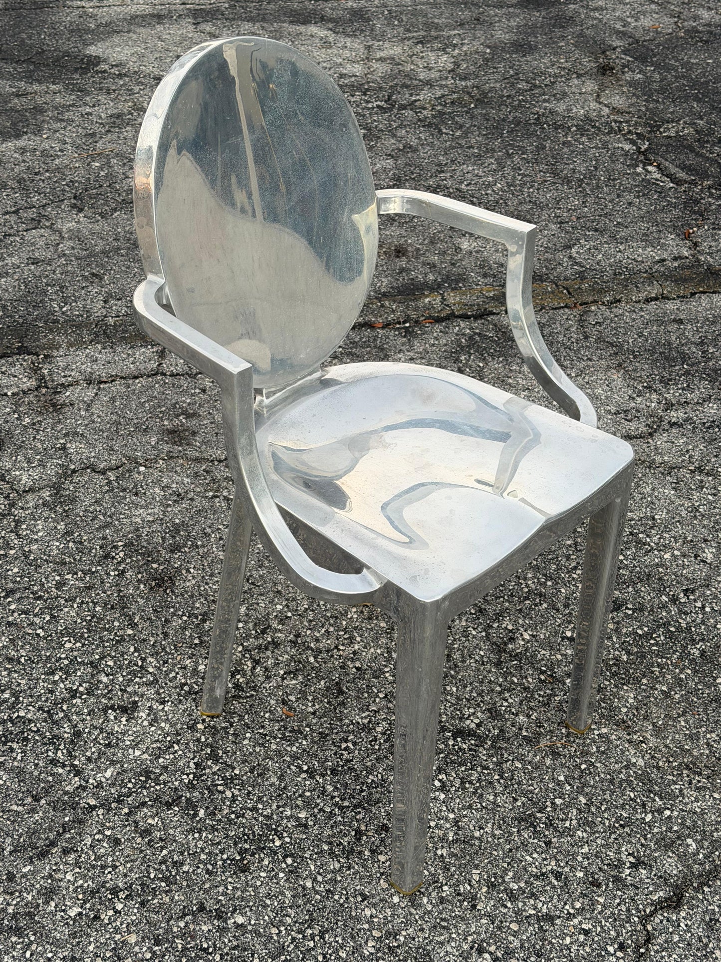 Frisman Vintage Emeco Arm Chair Polished Aluminum Philippe Starck
