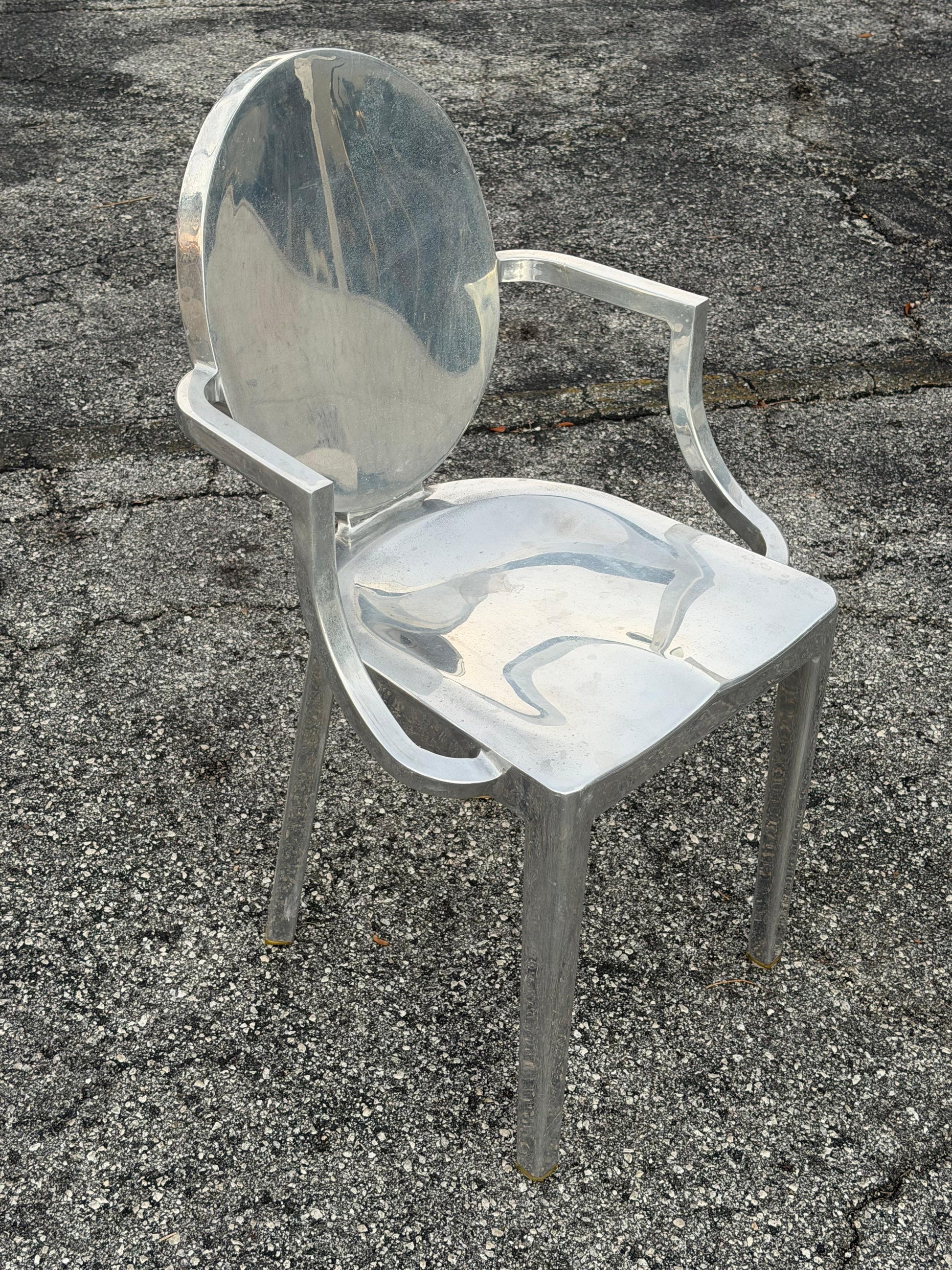 Frisman Vintage Emeco Arm Chair Polished Aluminum Philippe Starck