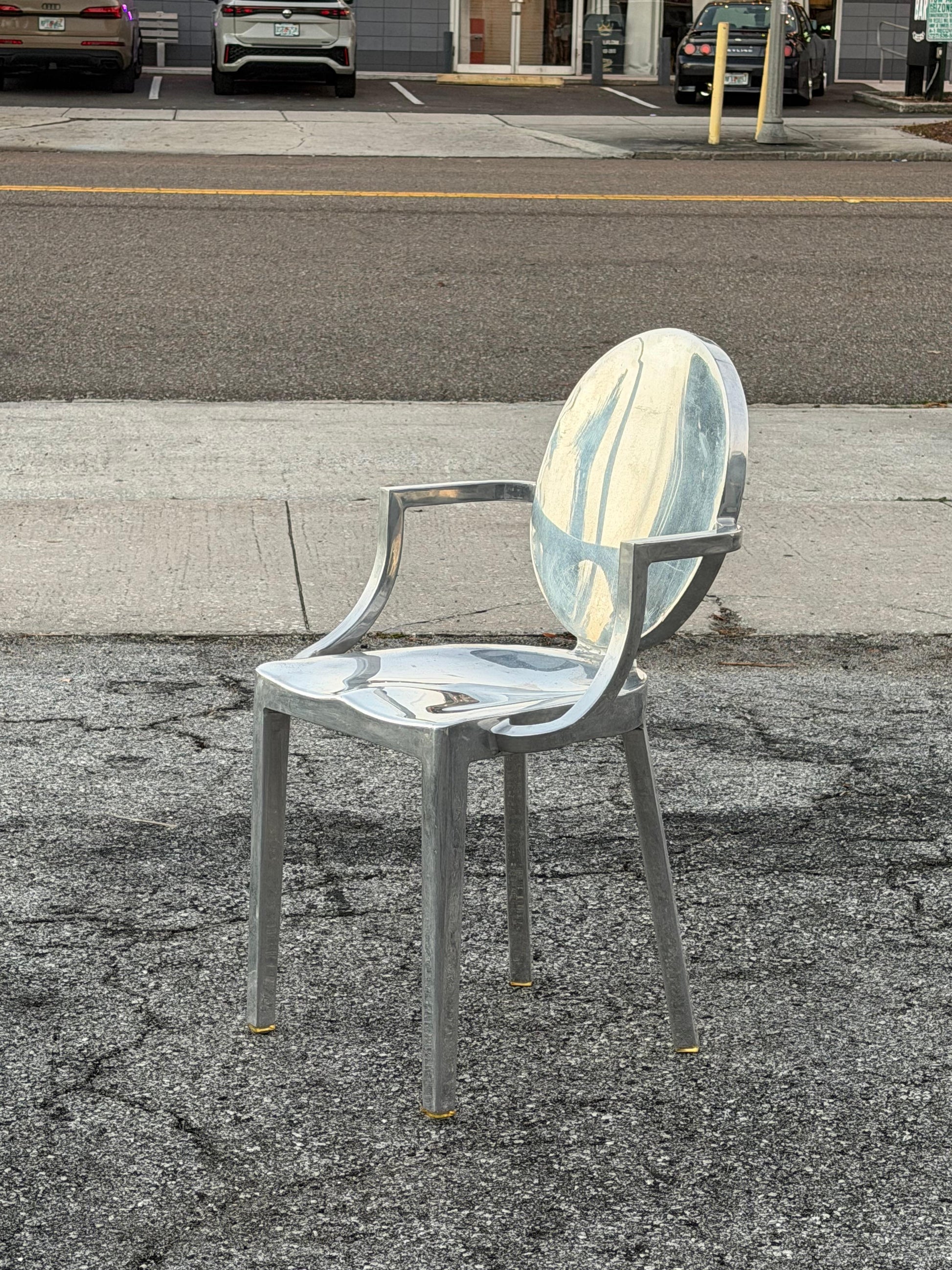 Frisman Vintage Emeco Arm Chair Polished Aluminum Philippe Starck