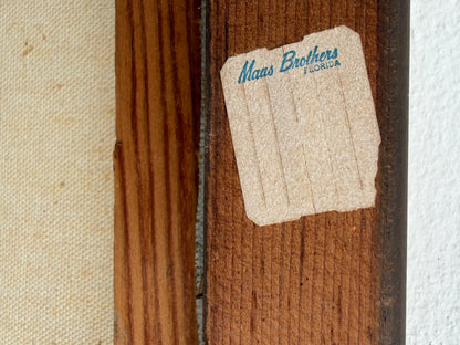 Frisman Vintage A Nautical Painting By Le Mark Harbor Scene Mid Century Aqua Blue