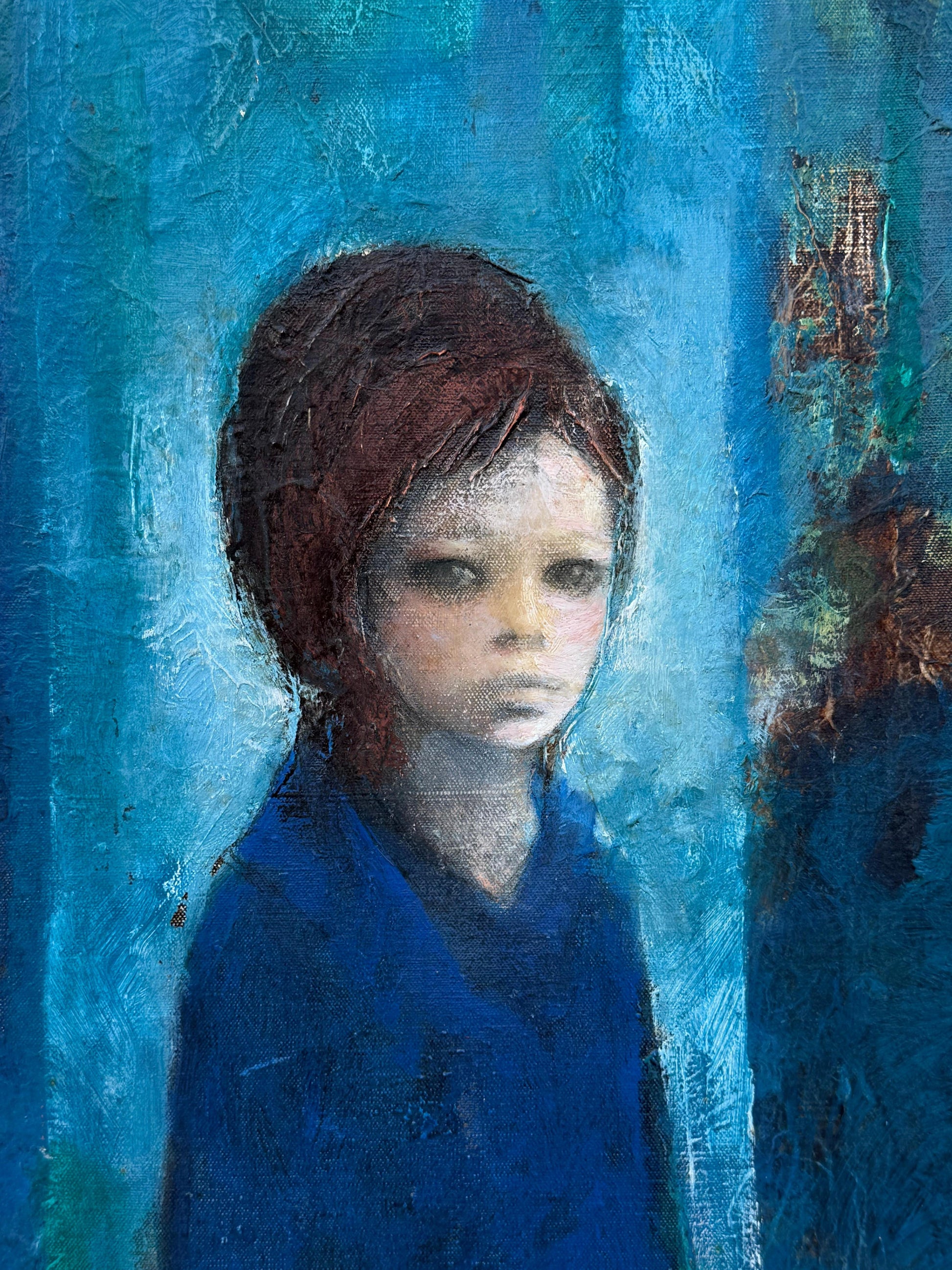 Frisman Vintage A Vintage Painting "Figure In Blue" By Ermanno Vanni ca' 1960's