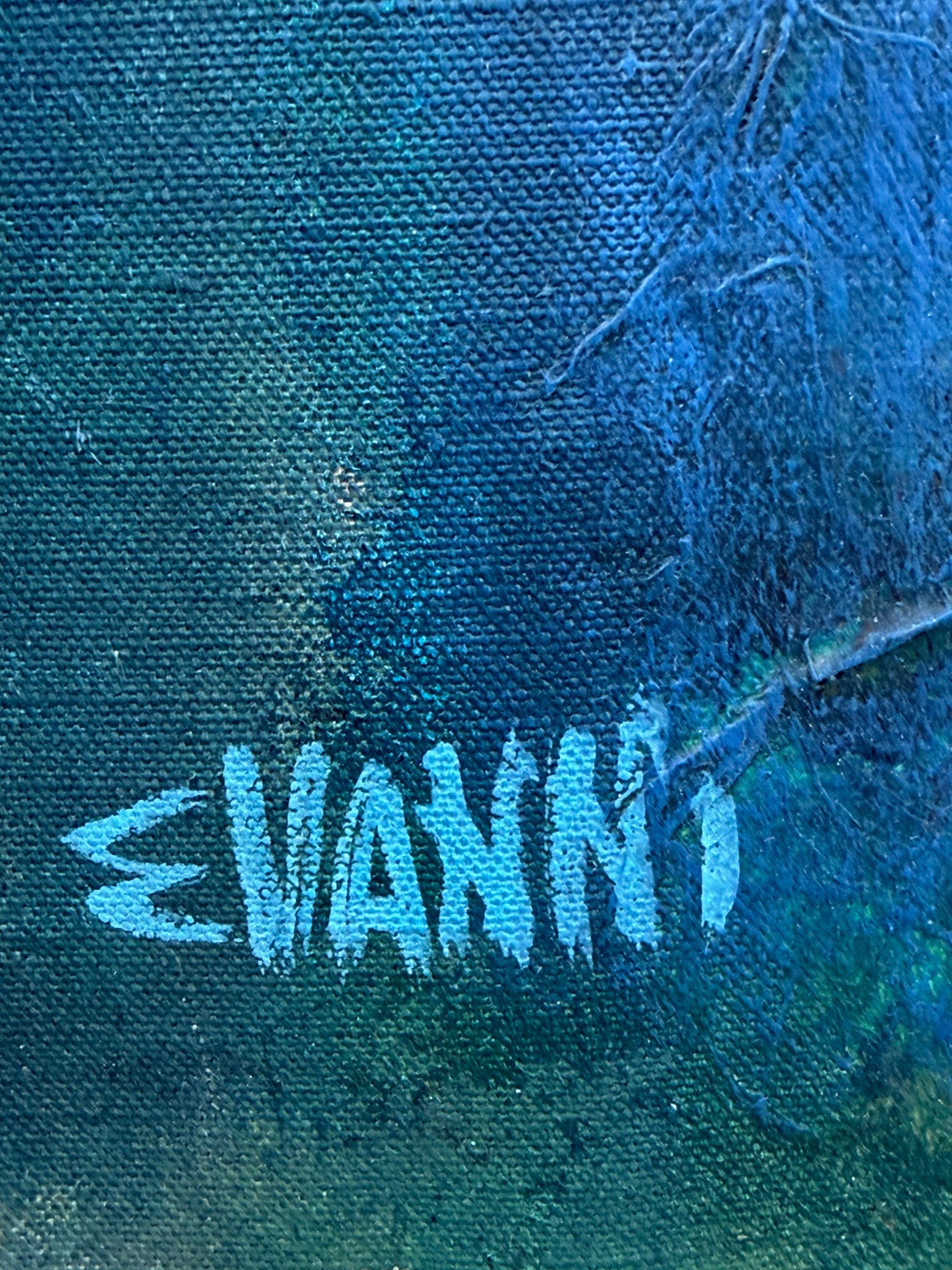 Frisman Vintage A Vintage Painting "Figure In Blue" By Ermanno Vanni ca' 1960's