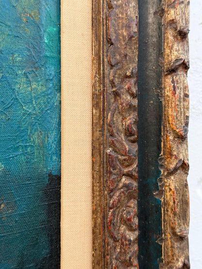 Frisman Vintage A Vintage Painting "Figure In Blue" By Ermanno Vanni ca' 1960's