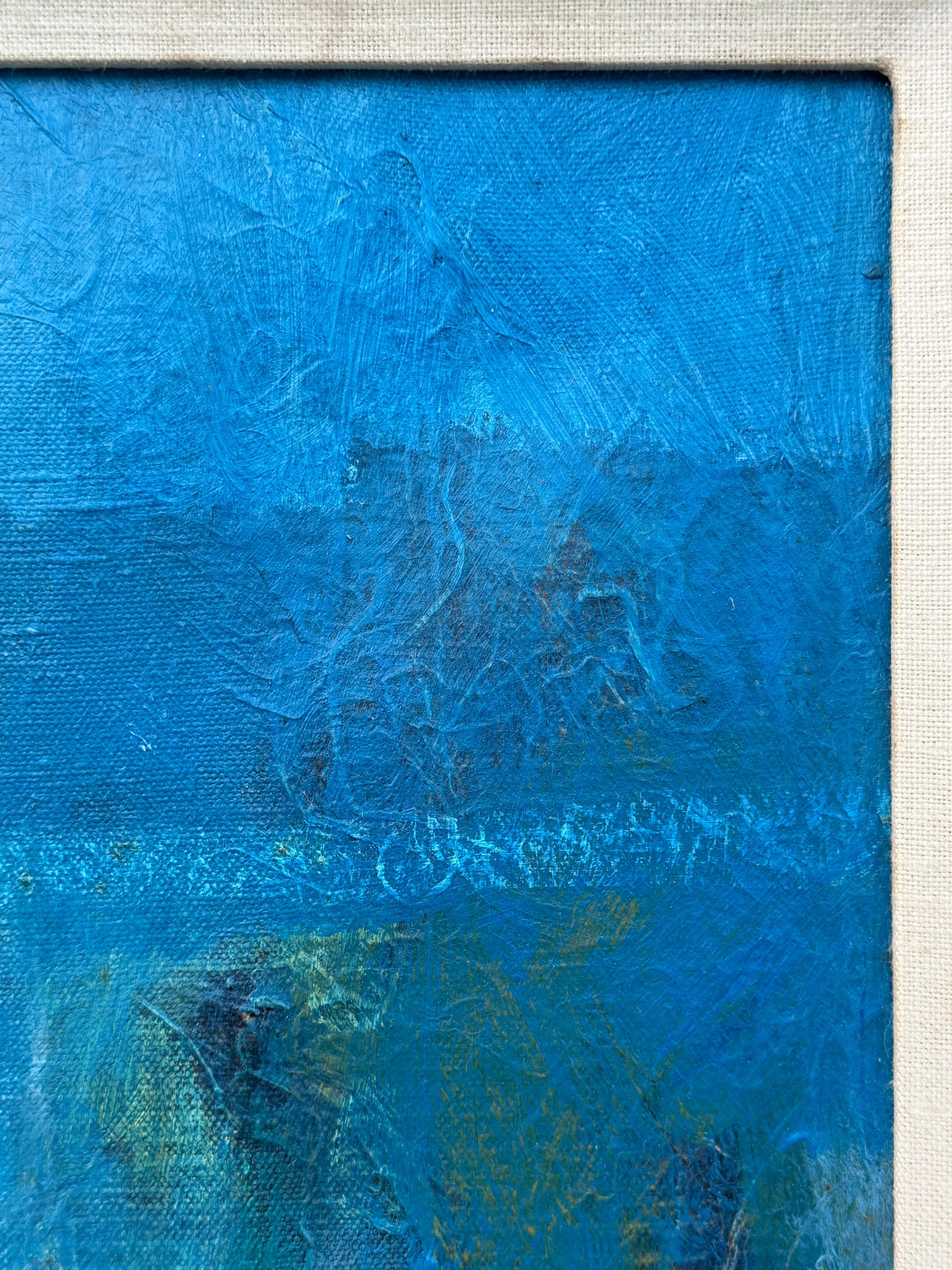 Frisman Vintage A Vintage Painting "Figure In Blue" By Ermanno Vanni ca' 1960's