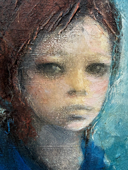 Frisman Vintage A Vintage Painting "Figure In Blue" By Ermanno Vanni ca' 1960's