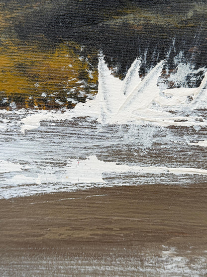 Frisman Vintage Lee Reynolds Abstract Nautical Impressionist Painting Lighthouse Harbor