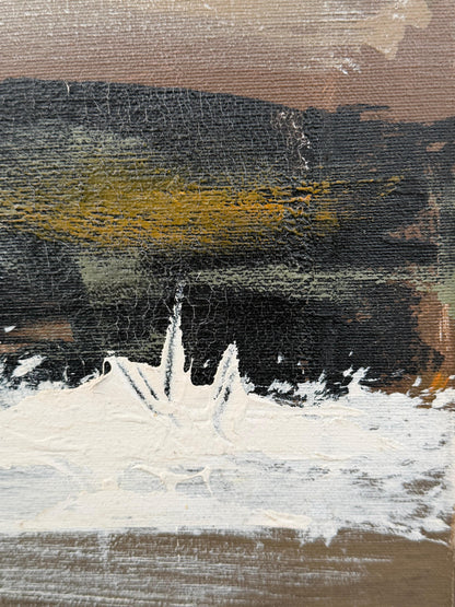 Frisman Vintage Lee Reynolds Abstract Nautical Impressionist Painting Lighthouse Harbor