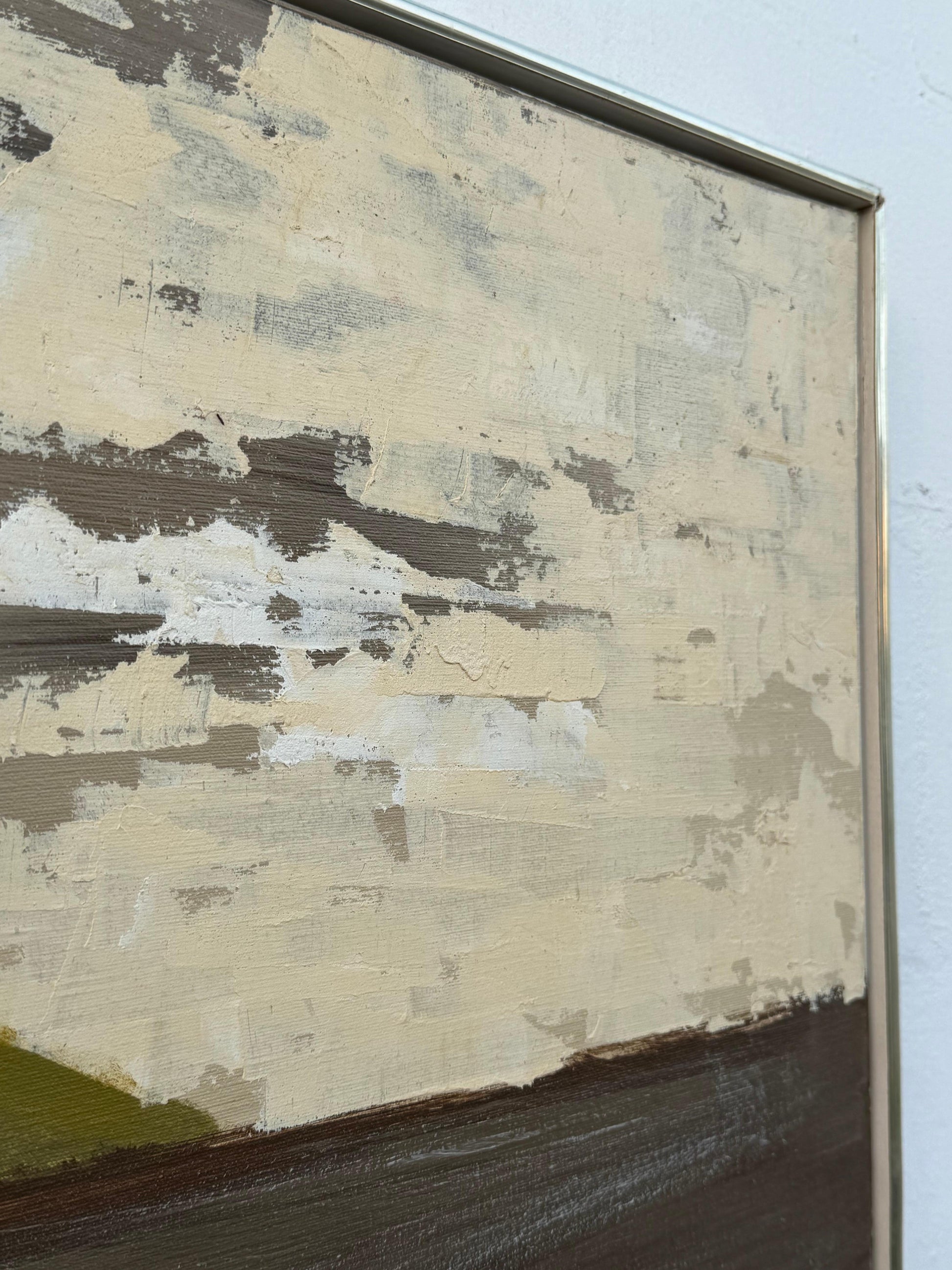 Frisman Vintage Lee Reynolds Abstract Nautical Impressionist Painting Lighthouse Harbor