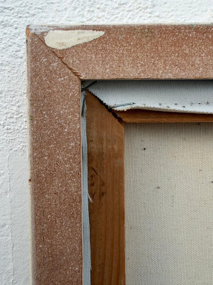 Frisman Vintage Lee Reynolds Abstract Nautical Impressionist Painting Lighthouse Harbor