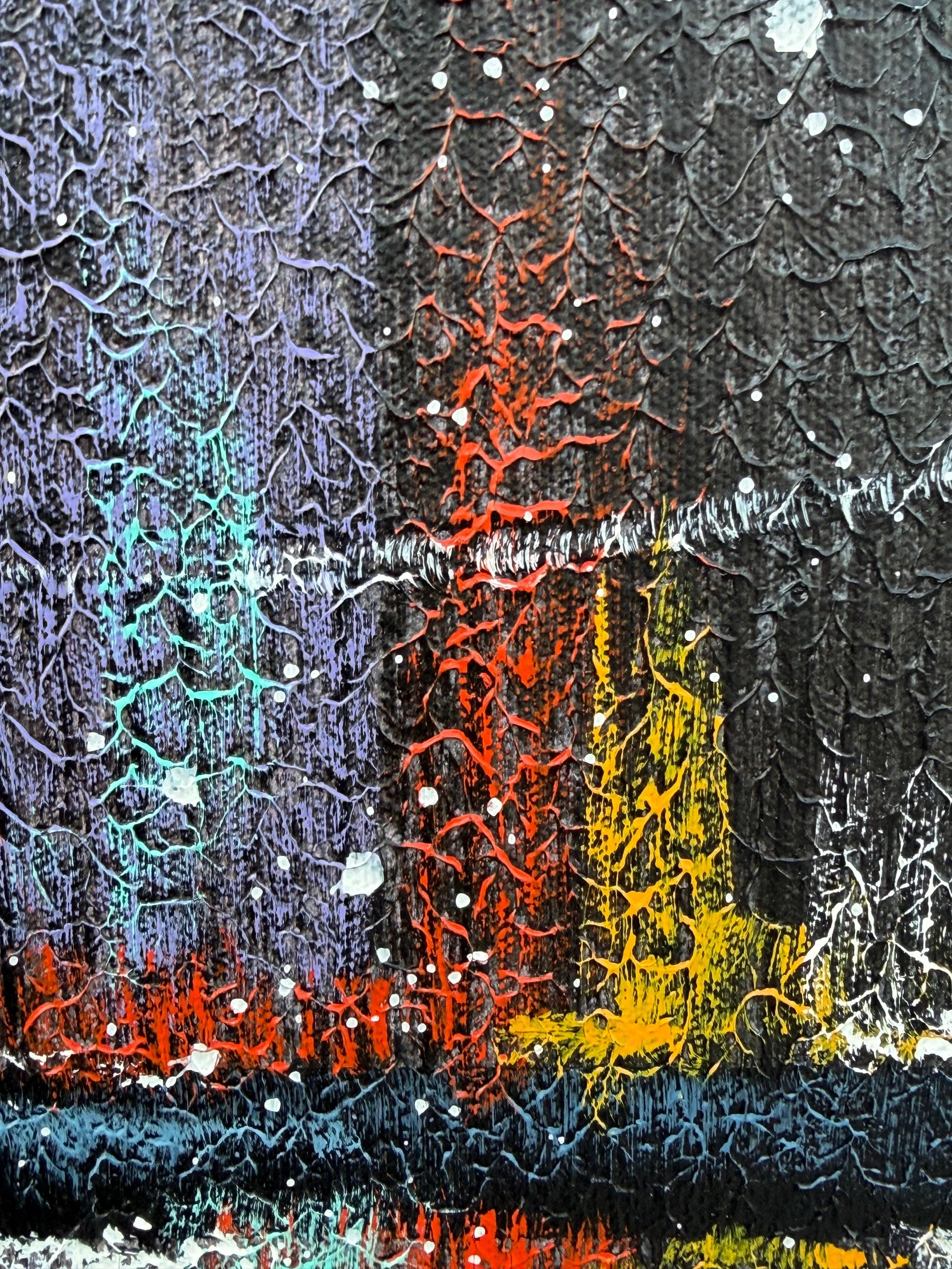 Frisman Vintage NYC Cityscape Painting By Albert ca' 1993 Decor