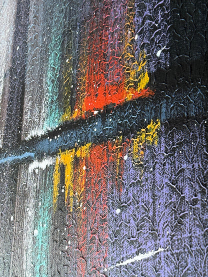 Frisman Vintage NYC Cityscape Painting By Albert ca' 1993 Decor