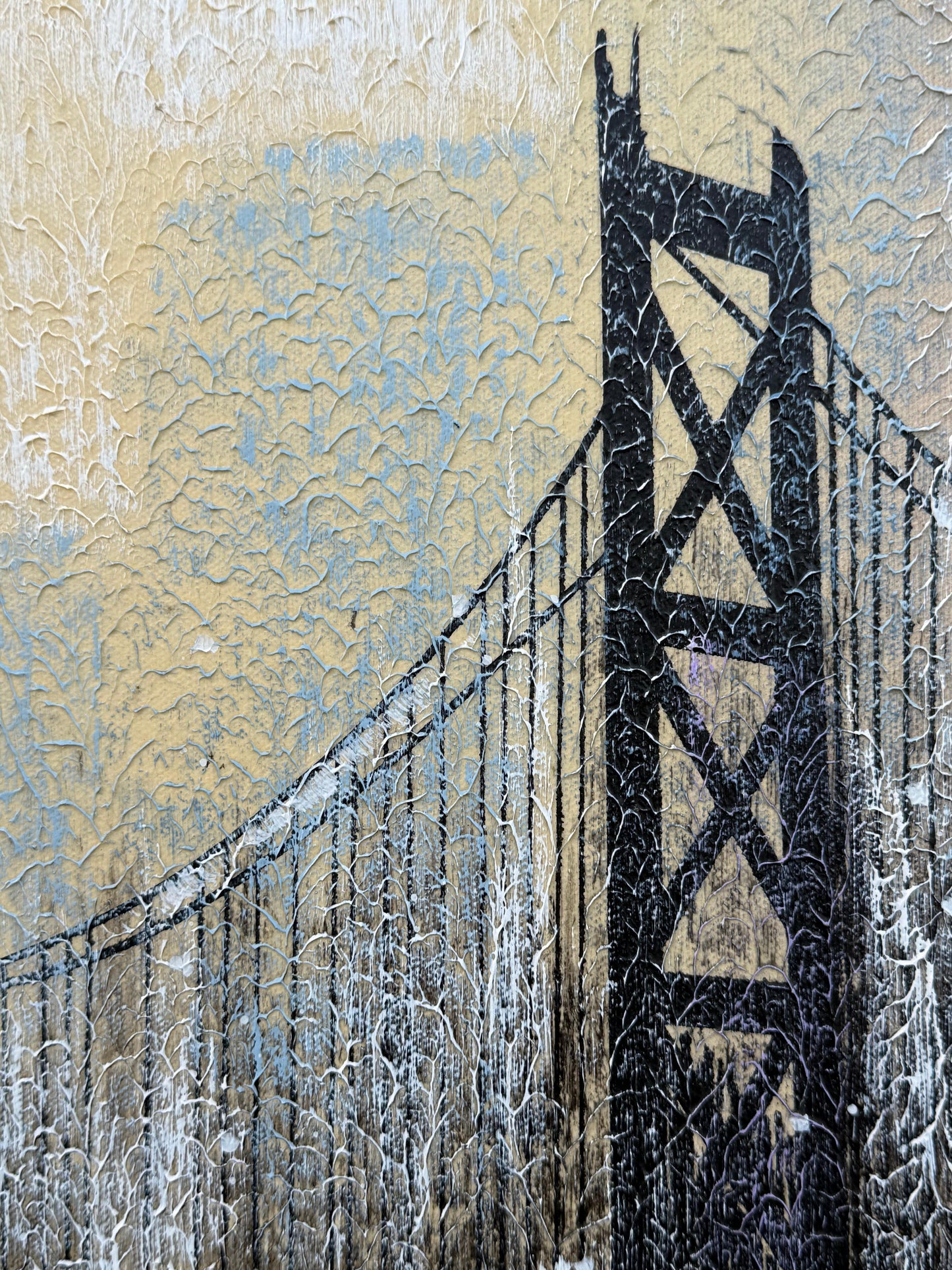 Frisman Vintage NYC Cityscape Painting By Albert ca' 1993 Decor