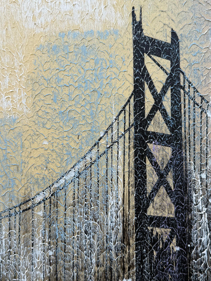 Frisman Vintage NYC Cityscape Painting By Albert ca' 1993 Decor