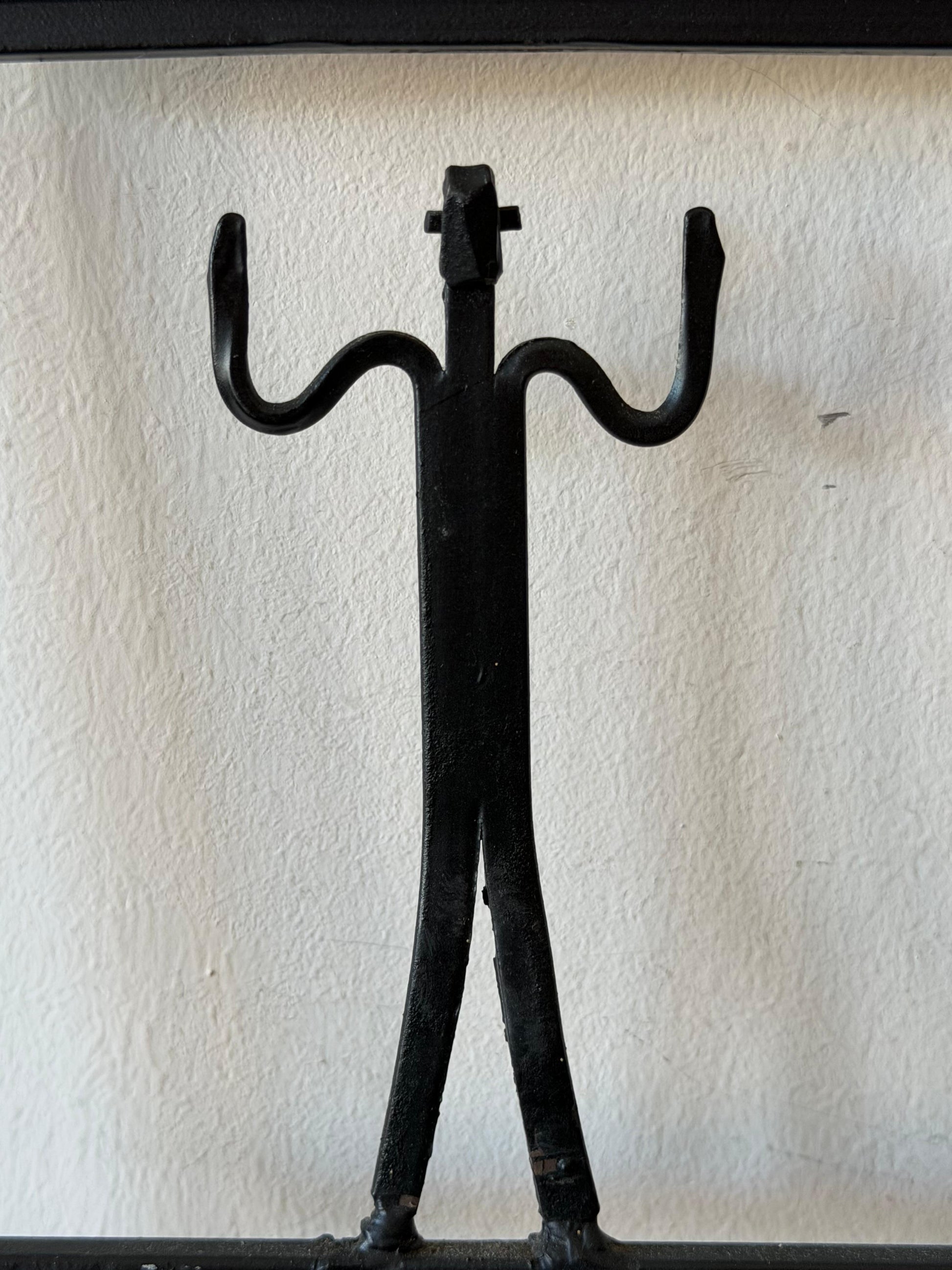 Frisman Vintage Vintage Frederick Weinberg Style Wrought Iron Brutalist Wall Mirror