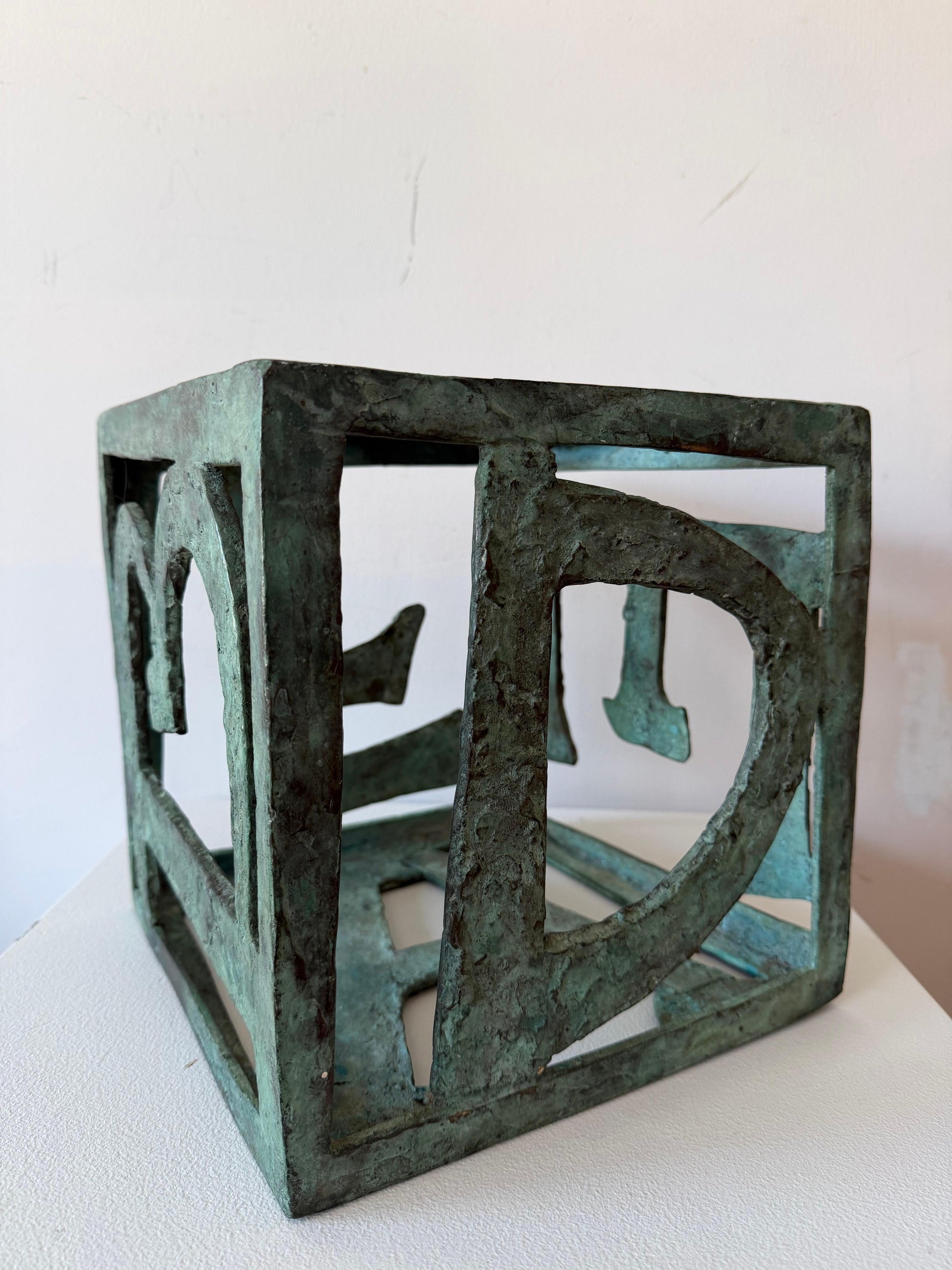 Frisman Vintage Unusual Bronze Alphabet Sculpture By Anne Van Kleeck ca' 1950's