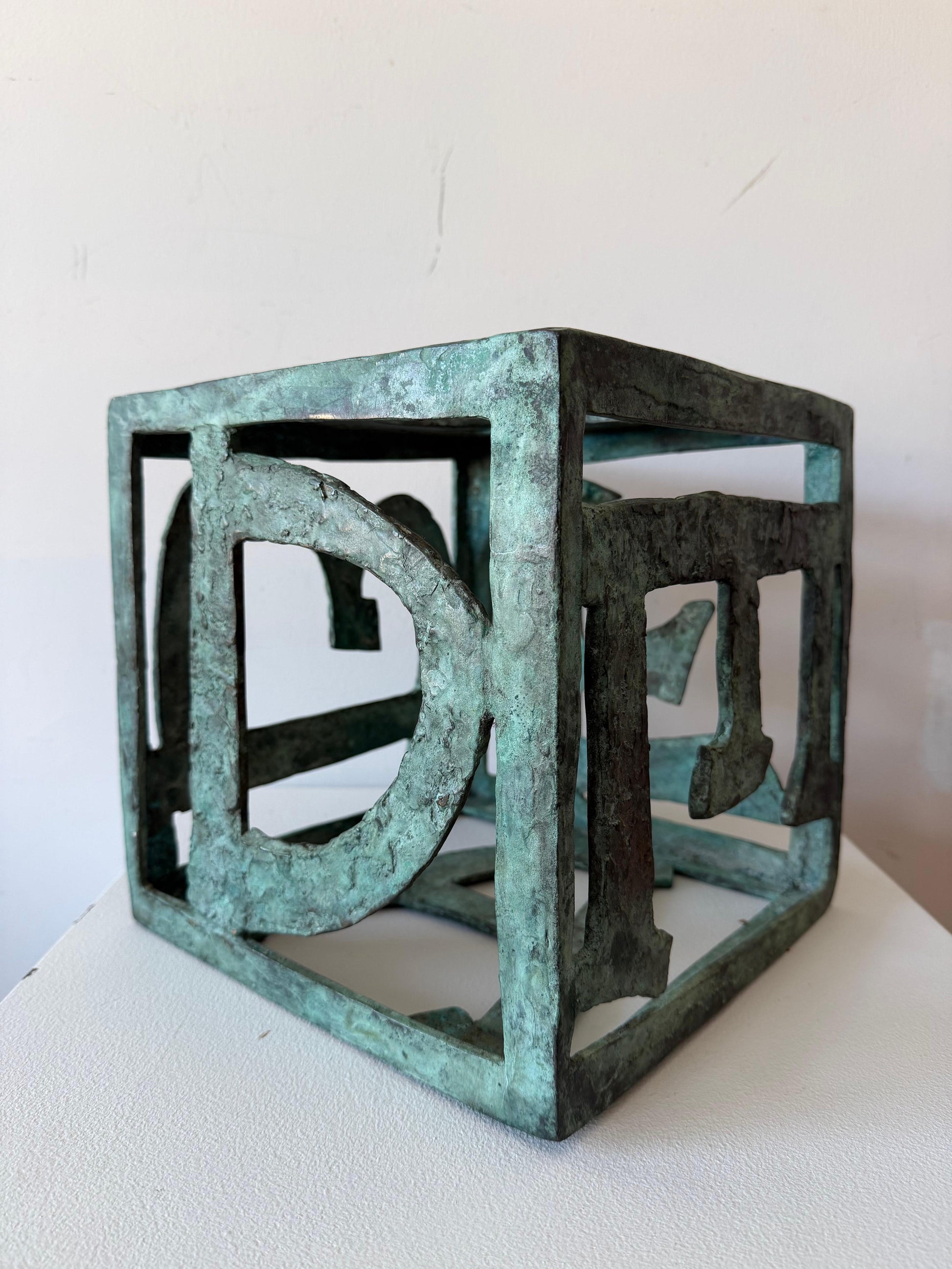 Frisman Vintage Unusual Bronze Alphabet Sculpture By Anne Van Kleeck ca' 1950's