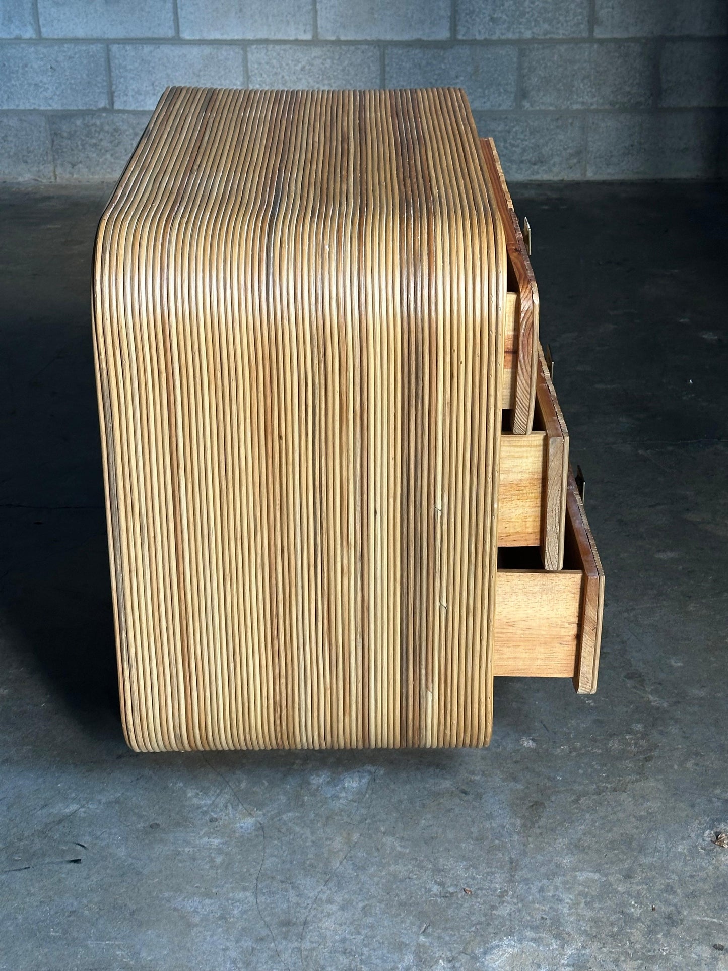 Frisman Vintage Organic Pencil Reed Bamboo Chest After Betty Cobonpue