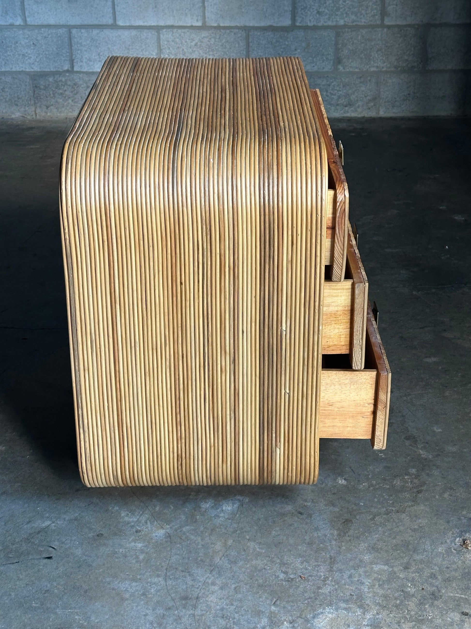 Frisman Vintage Organic Pencil Reed Bamboo Chest After Betty Cobonpue