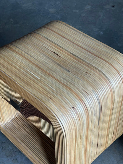 Frisman Vintage Pencil Reed Bamboo Nightstands After Betty Cobonpue