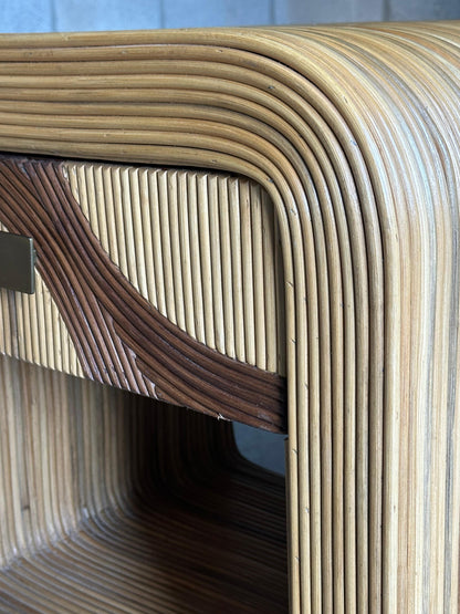 Frisman Vintage Pencil Reed Bamboo Nightstands After Betty Cobonpue