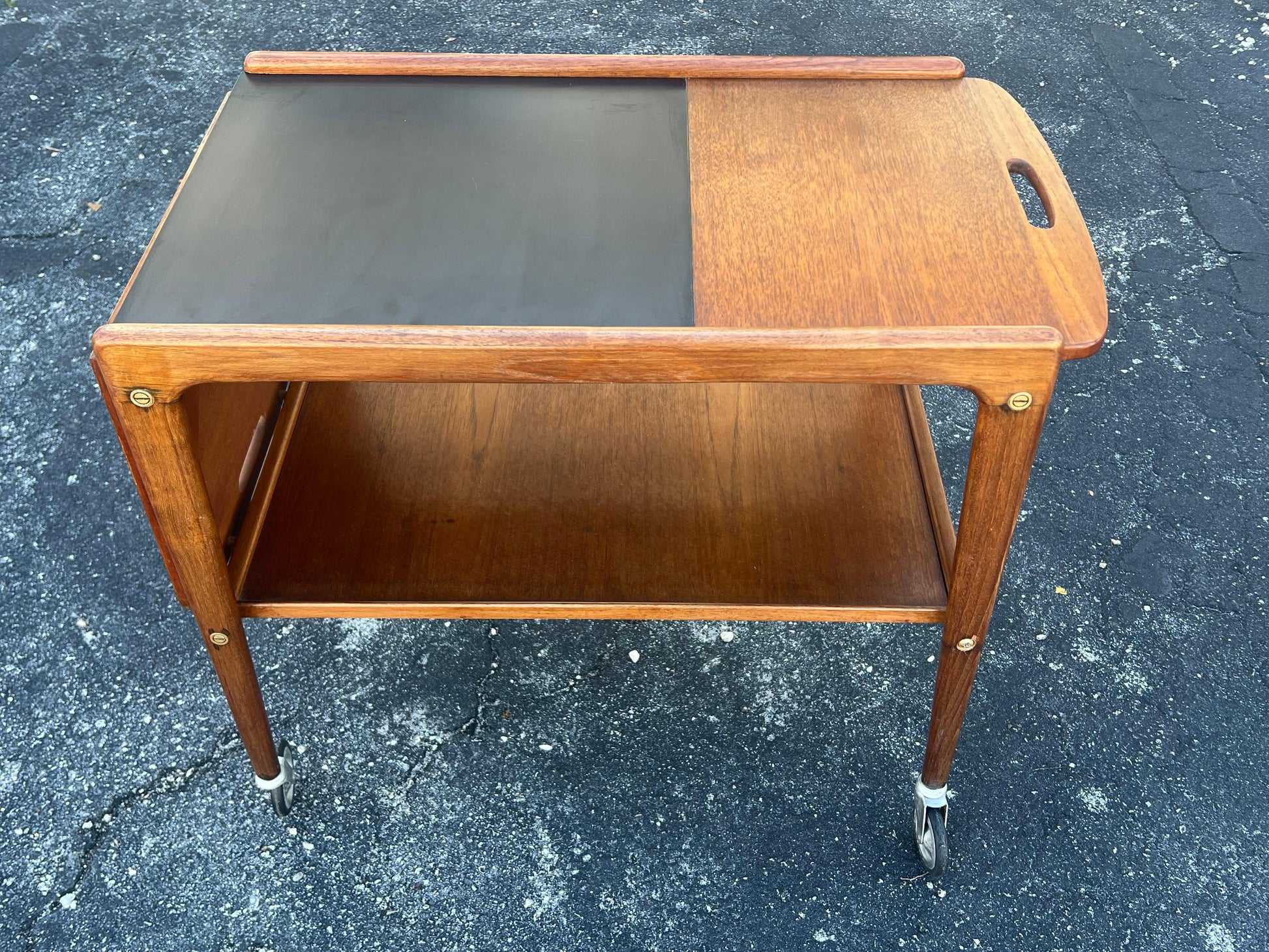 Frisman Vintage Classic Teak Mid Century Trolley / Bar Cart by Yngve Ekstrom Sweden Ca' 1960s