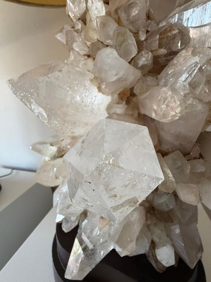 Frisman Vintage A Pair of Carole Stupell Rock Crystal Lamps With Original Shades ca' 1950's