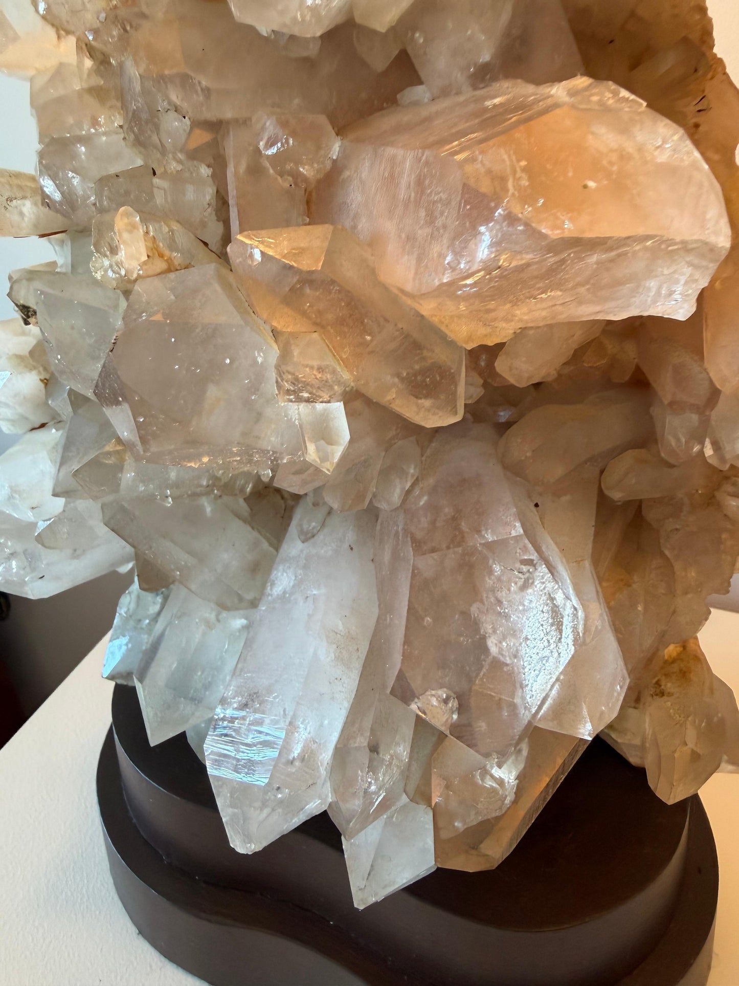 Frisman Vintage A Pair of Carole Stupell Rock Crystal Lamps With Original Shades ca' 1950's